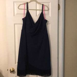 Betsey Johnson Navy Blue midi dress w/ tassels